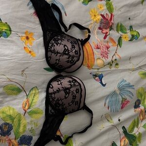 Victoria's Secret Black and Pink Lace Bra